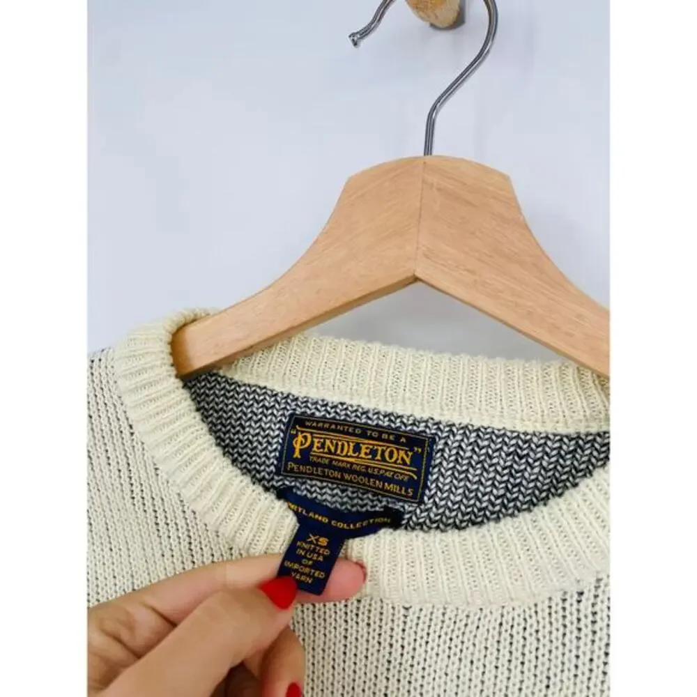 Pendleton cream southwestern crew sweater‎ Portland Collection